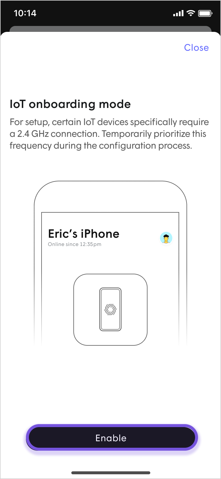 Connecting 2.4GHz IoT devices to WorkPass