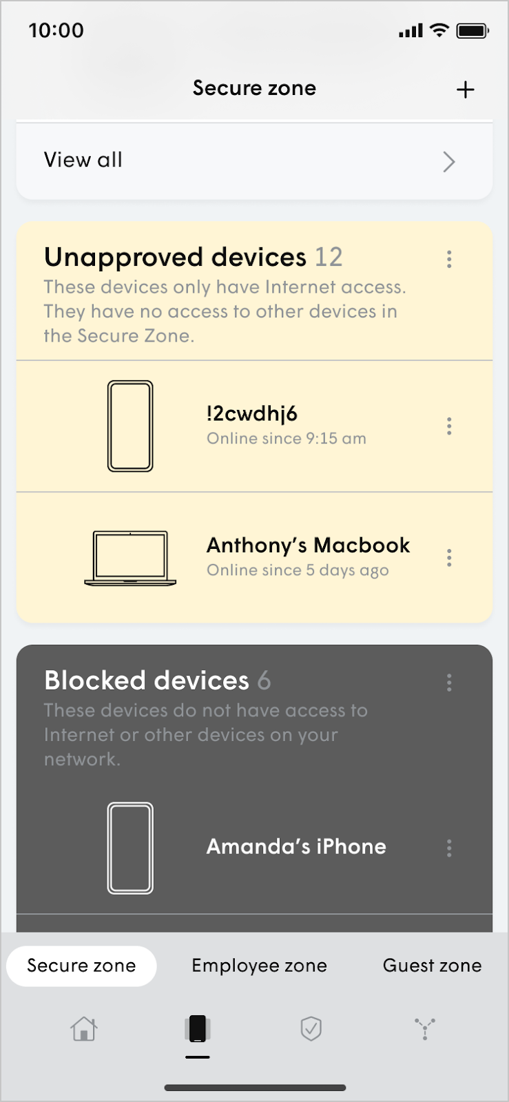 Blocking a device from connecting to the network