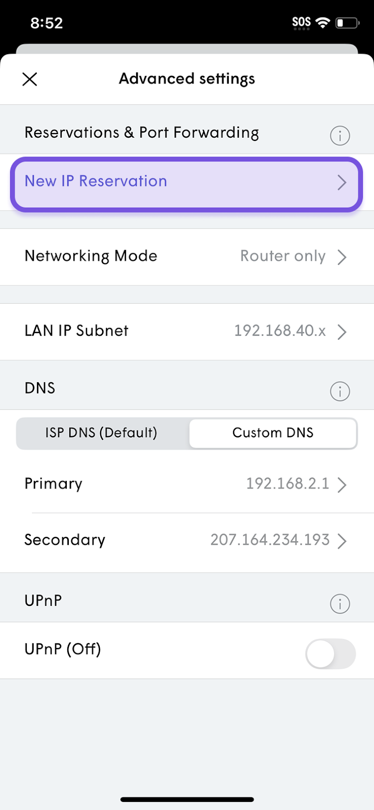 How can I reserve a static IP through the WorkPass App?
