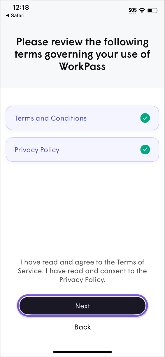 Setting up WorkPass